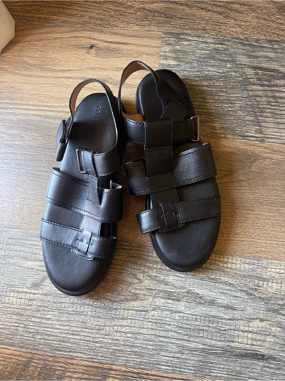 Men's Black Leather Fisherman Sandals - Classic Strapped Comfort